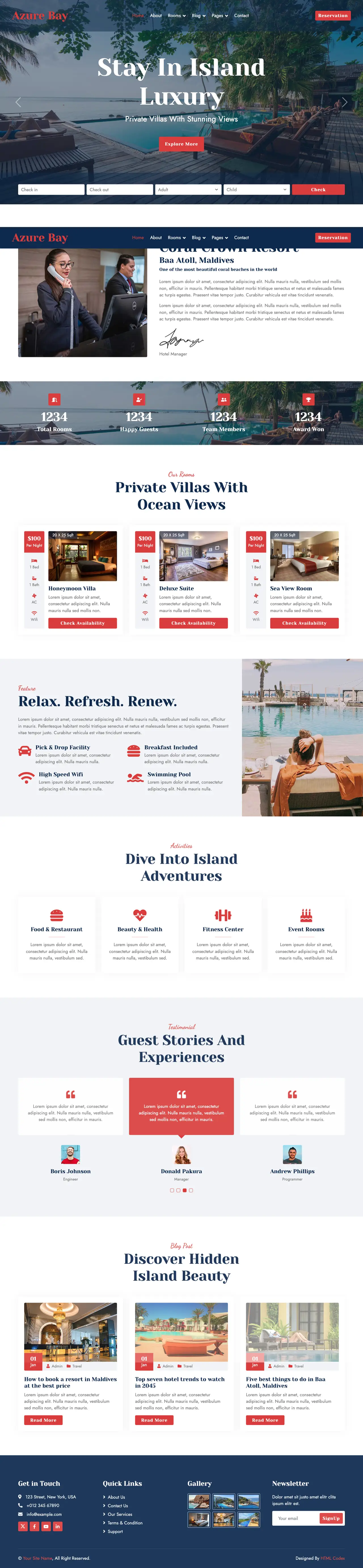 Azure Bay Resort — Hotel & Resort website design