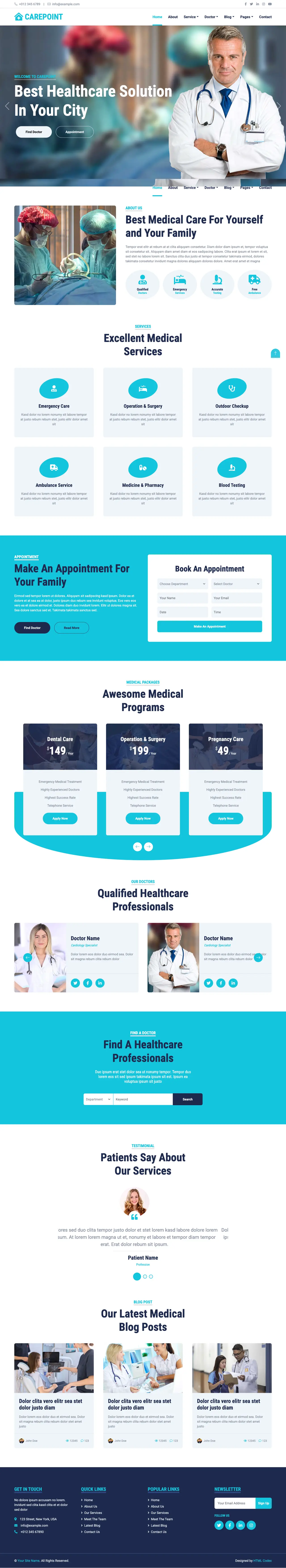 CarePoint Hospital — Hospital website design